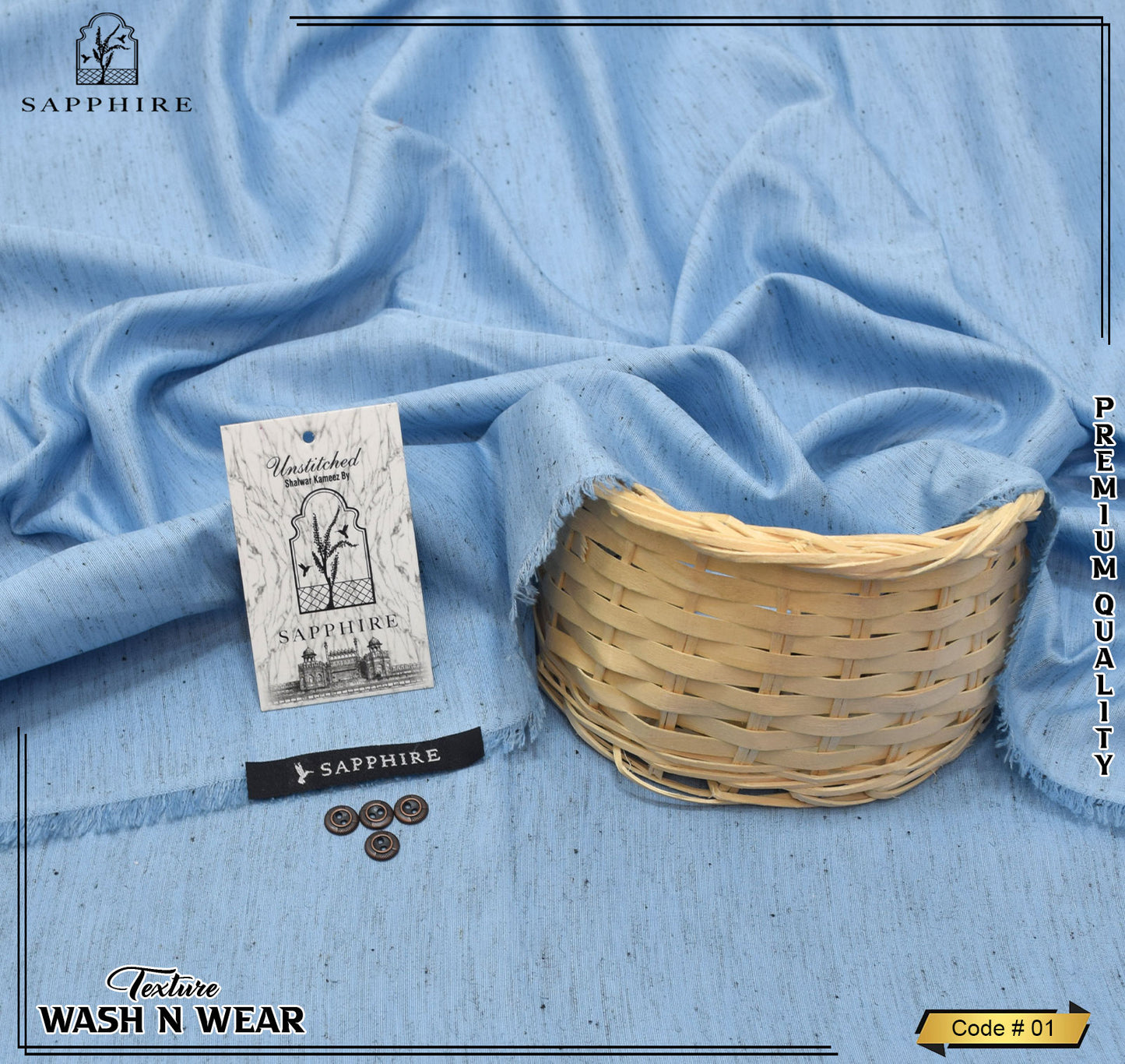 SAPPIRE TEXTURE WASH AND WEAR  (SKY BLUE)