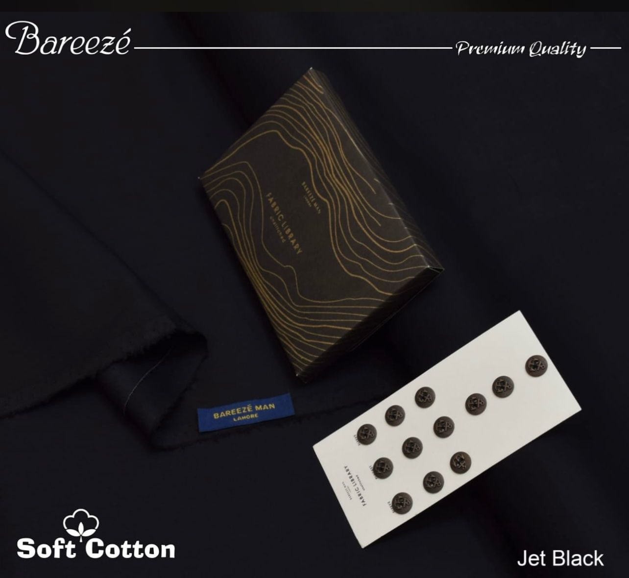 Bareeze men's Soft Cotton (Jet-Black)